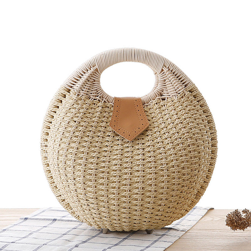 Round Rattan Handbag