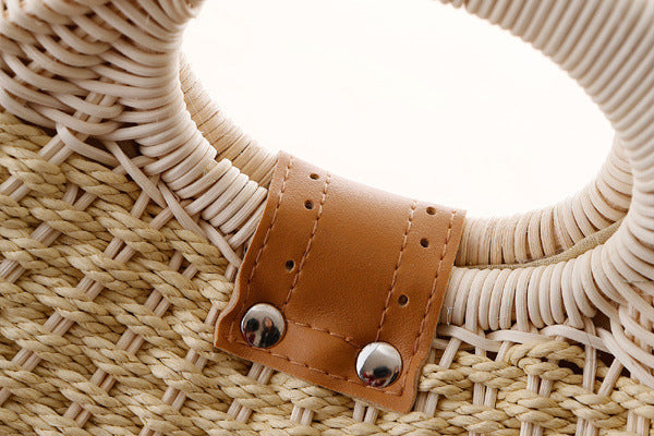 Round Rattan Handbag