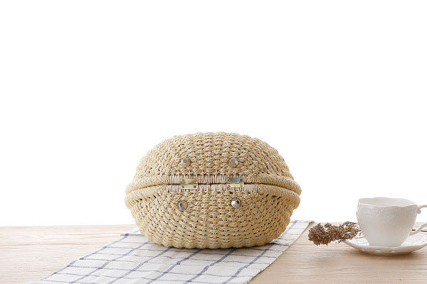 Round Rattan Handbag