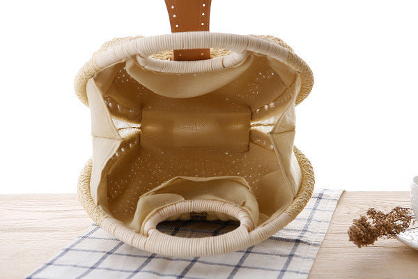 Round Rattan Handbag