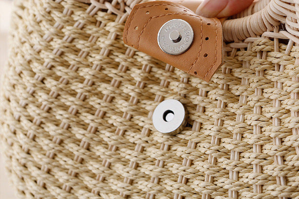Round Rattan Handbag