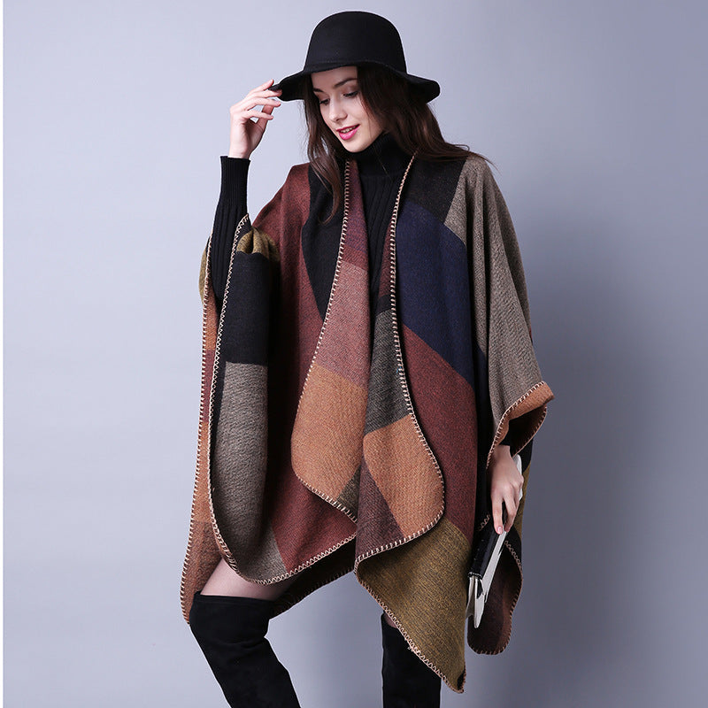 Autumn & Winter Plaid Scarf – Versatile Women’s Shawl for Travel, Casual, and Outdoor Wear