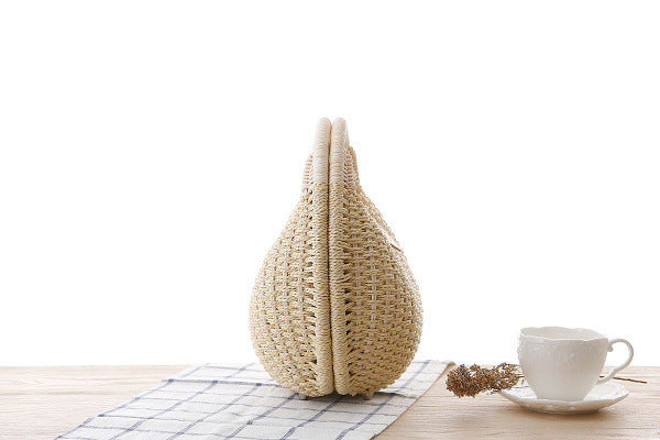 Round Rattan Handbag