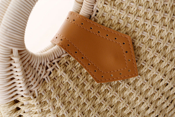 Round Rattan Handbag