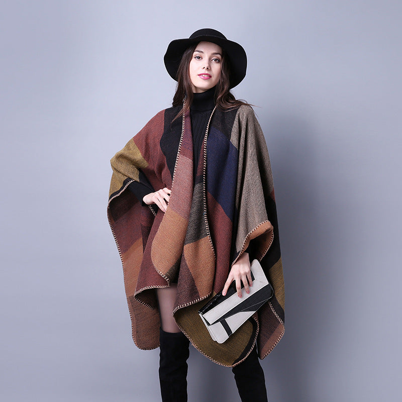 Autumn & Winter Plaid Scarf – Versatile Women’s Shawl for Travel, Casual, and Outdoor Wear