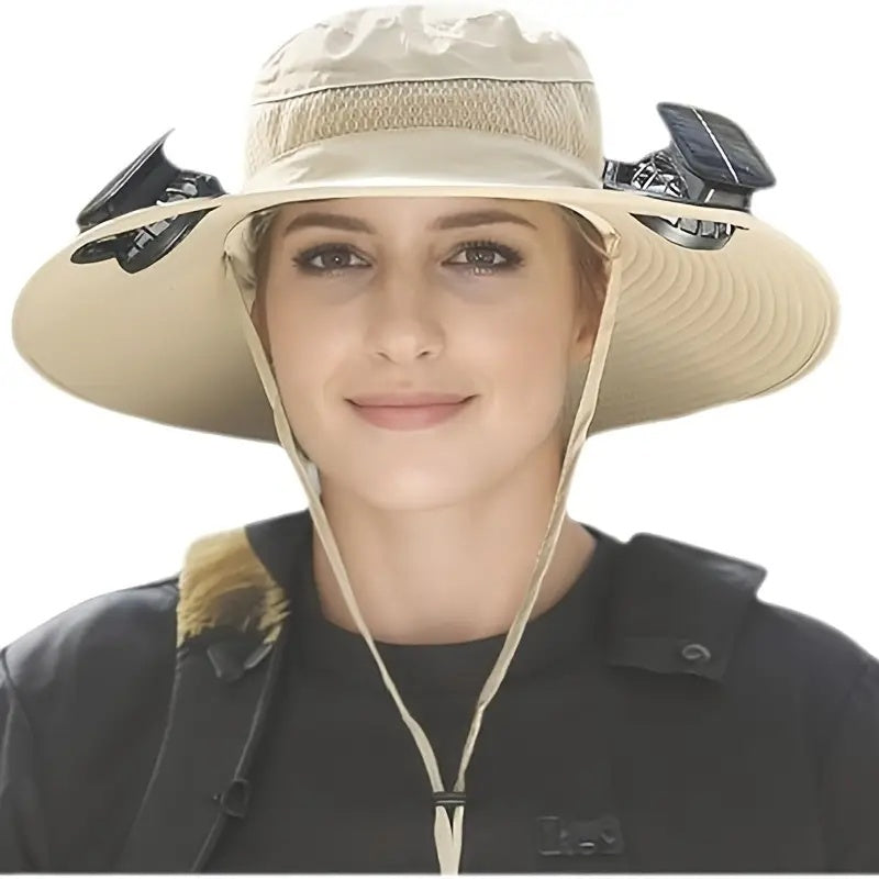 Stay Cool Anywhere with Our Solar Cooling Hat with Built-In USB Fan – Perfect for Outdoor Activities, Camping, Beach, Hiking, and Construction Work!