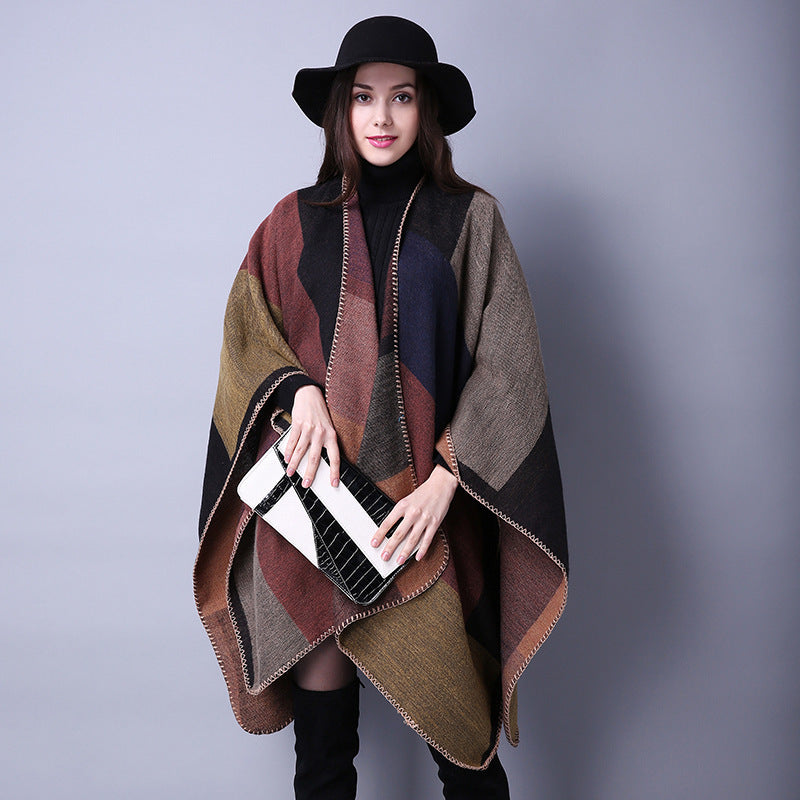 Autumn & Winter Plaid Scarf – Versatile Women’s Shawl for Travel, Casual, and Outdoor Wear