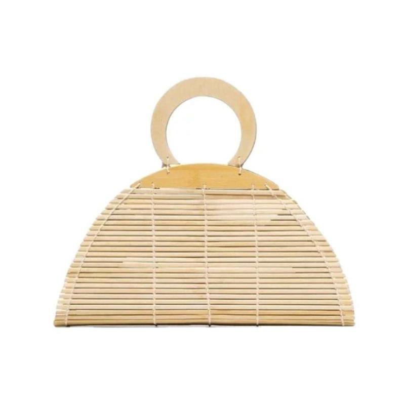 Bamboo Hand-woven Clutch Bag Natural Bamboo Bag Handbag - Casa De Ocio
