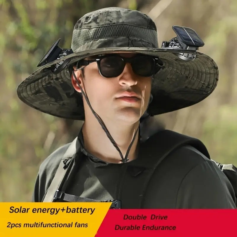 Stay Cool Anywhere with Our Solar Cooling Hat with Built-In USB Fan – Perfect for Outdoor Activities, Camping, Beach, Hiking, and Construction Work!