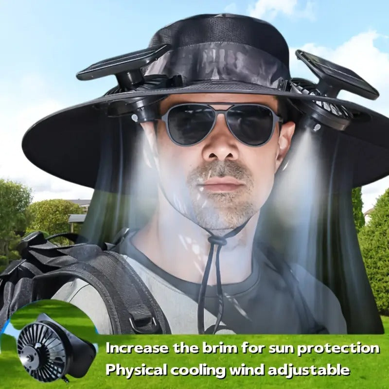 Stay Cool Anywhere with Our Solar Cooling Hat with Built-In USB Fan – Perfect for Outdoor Activities, Camping, Beach, Hiking, and Construction Work!