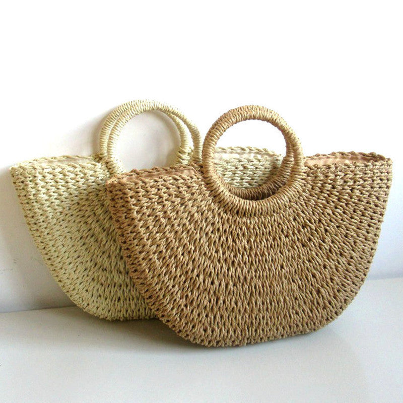 Straw Woven Paper Rope Round Simple Solid Color Weaving - Casa De Ocio