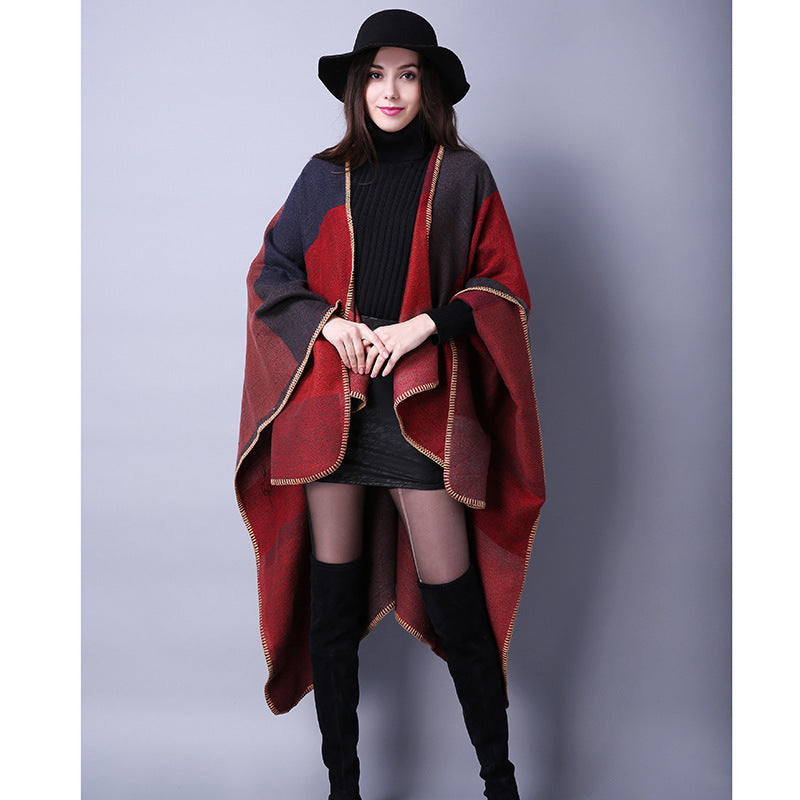 Autumn & Winter Plaid Scarf – Versatile Women’s Shawl for Travel, Casual, and Outdoor Wear