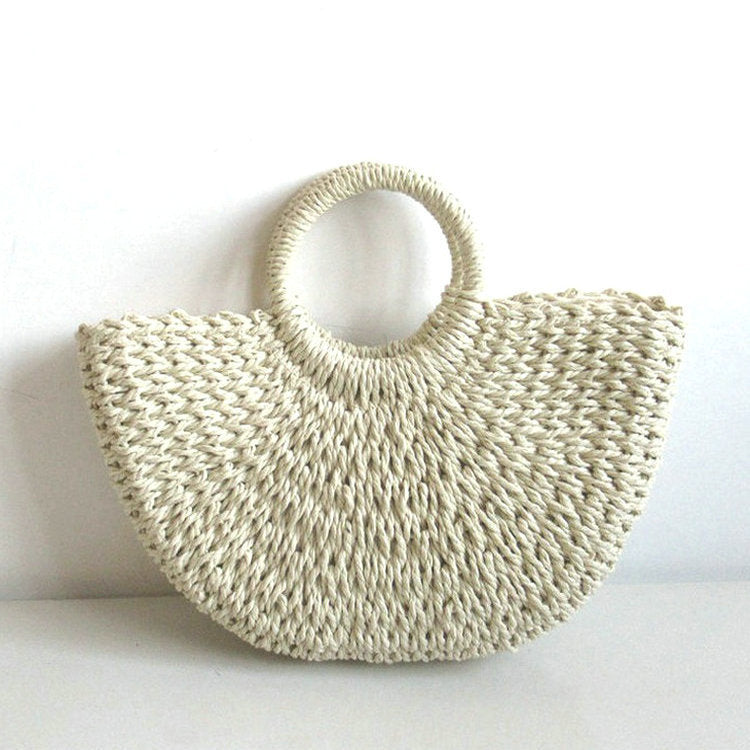 Straw Woven Paper Rope Round Simple Solid Color Weaving - Casa De Ocio