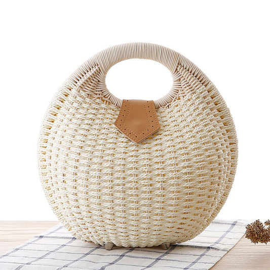 Round Rattan Handbag