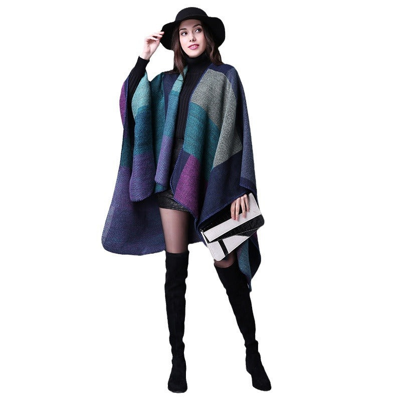 Autumn & Winter Plaid Scarf – Versatile Women’s Shawl for Travel, Casual, and Outdoor Wear