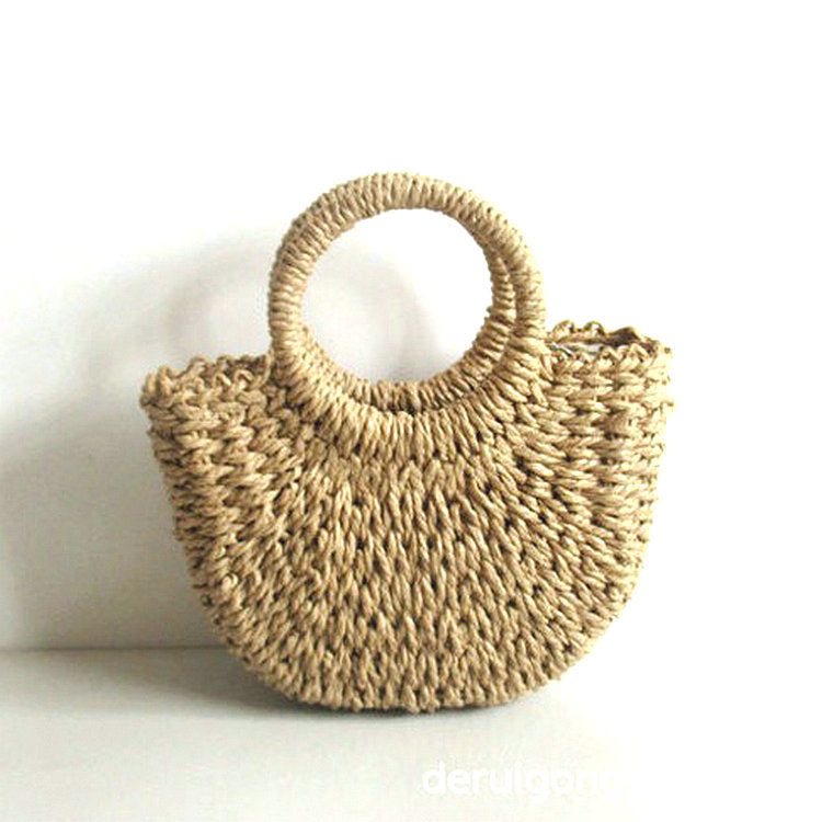 Straw Woven Paper Rope Round Simple Solid Color Weaving
