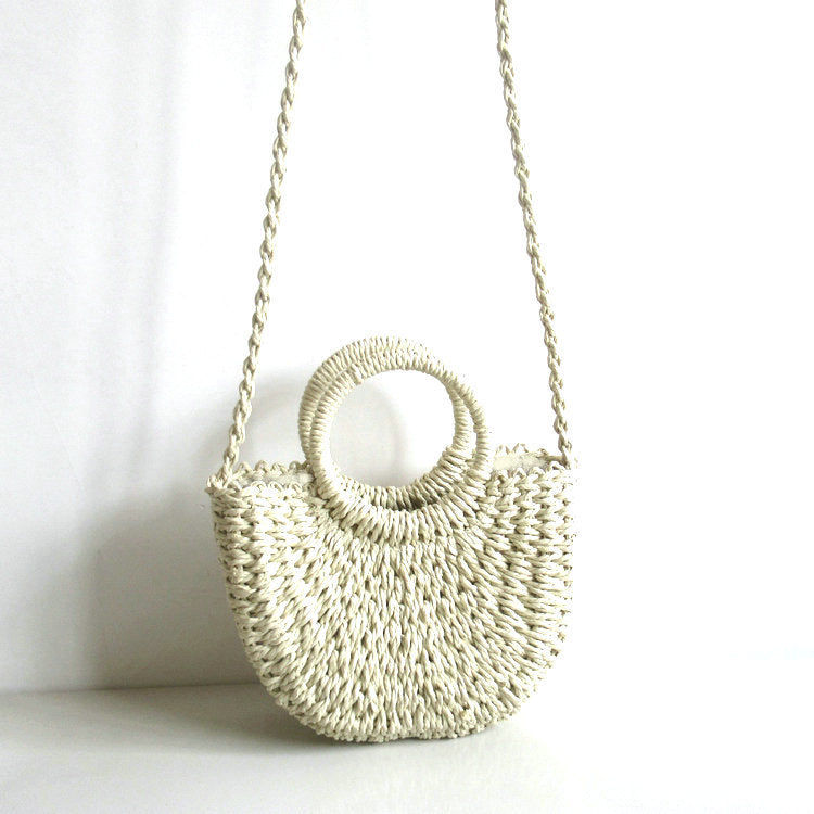 Straw Woven Paper Rope Round Simple Solid Color Weaving
